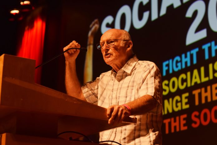 Peter Taaffe speaking at Socialism. Photo: Mary Finch