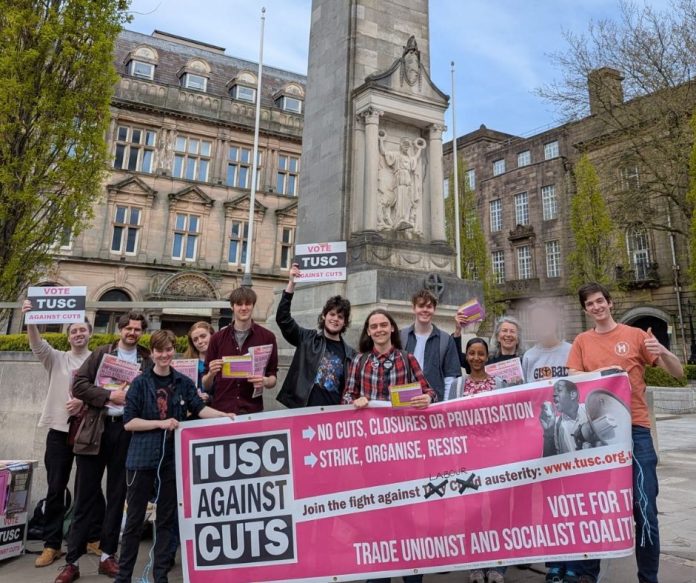 Campaigning for TUSC in Preston. Photo: Lancs SP