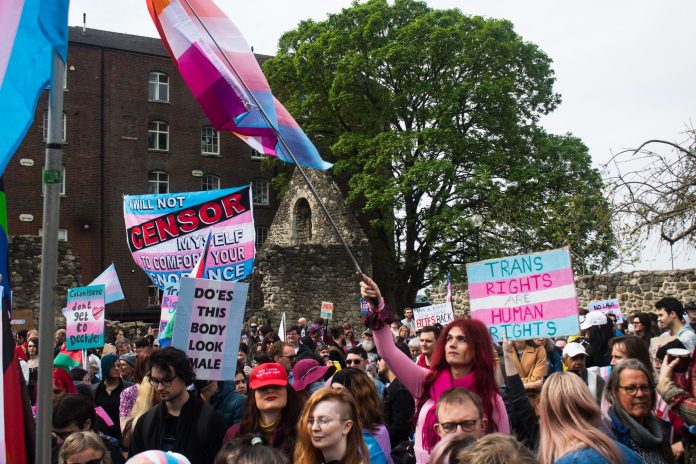 Southampton trans rights protest. Photo: Frankie Coultas
