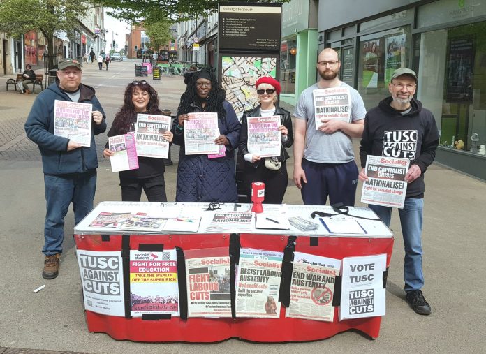 Socialist Party members campaigning as part of TUSC in Mansfield