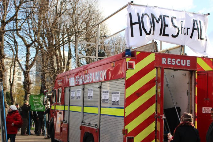 Protest for homes for all. Photo: London SP