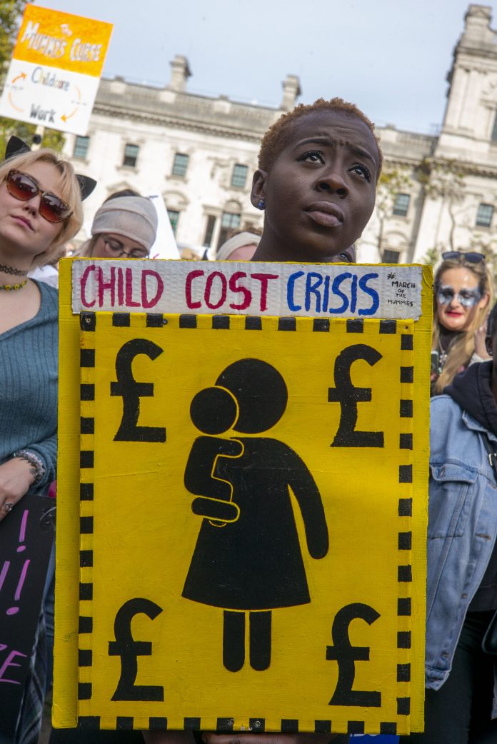 March of the Mummies, Pregnant then Screwed protest for free, high-quality childcare. Photo: Paul Mattsson
