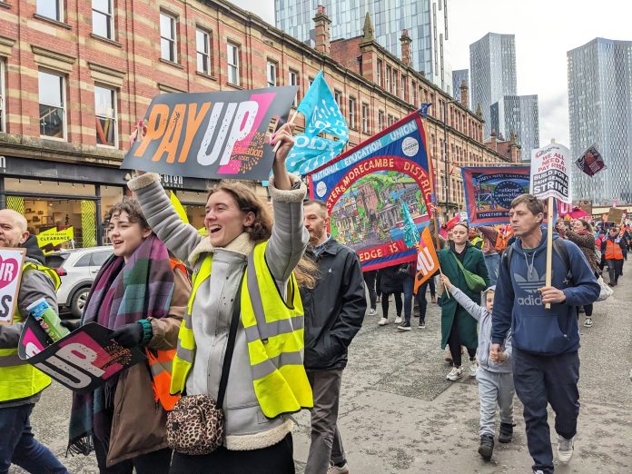 Teachers marching in 2023 Photo: Martin Powell-Davies
