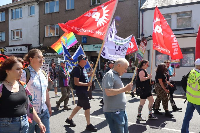 Swansea Pride. Photo; Swansea Socialist Party