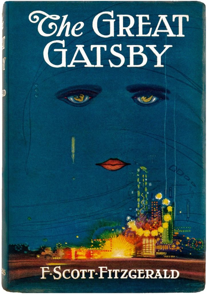 The Great Gatsby by F Scott Fitzgerald. Cover by Francis Cugat
Public Domain