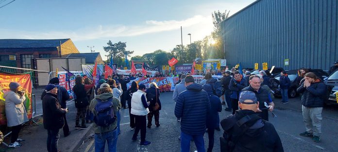 Birmingham bins mega picket. Photo: Brum SP