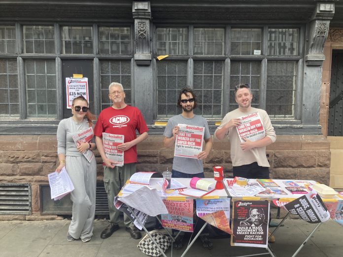 Chester Socialist Party members campaigning on the day. Photo: NW SP