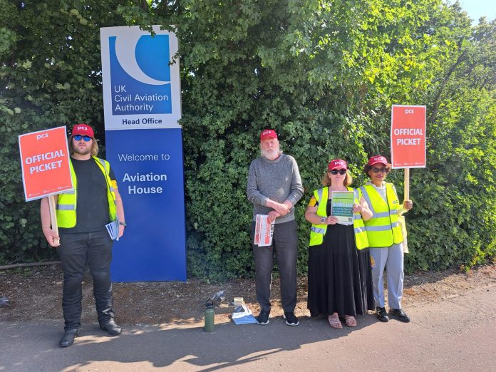 PCS strike at Civil Aviation Authority. Photo: Callum Joyce
