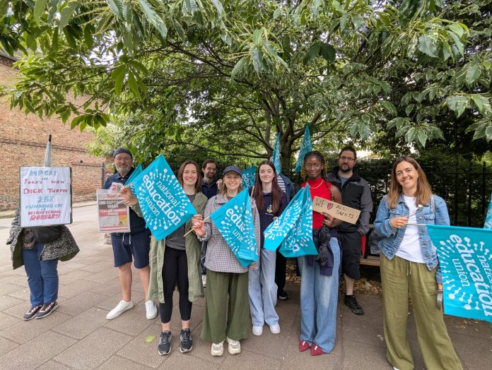 NEU strike at All Saints in York on 24 June. Photo: Iain Dalton