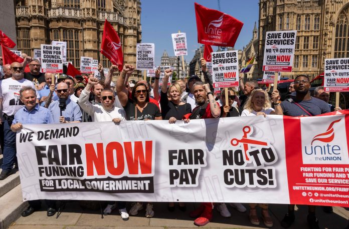 Unite the Union demonstration - picture: Socialist Party