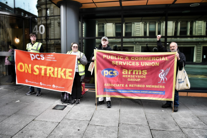 PCS - Steve Ion PCS pension administrators on strike. Photo: Steve Ion