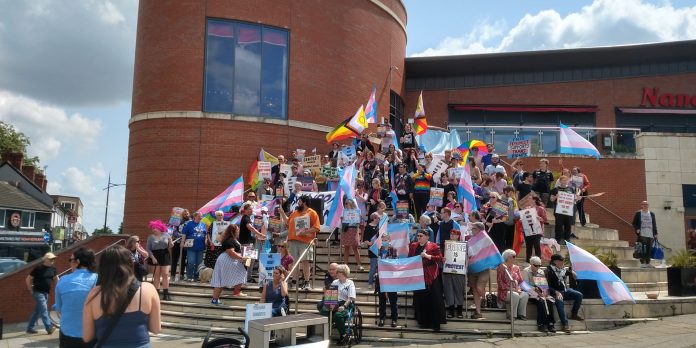 Protesting in Swindon. Photo: Rob Pettafar
