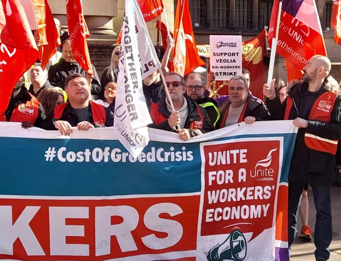 Sheffield Veolia bin strike. Photo: Alistair Tice