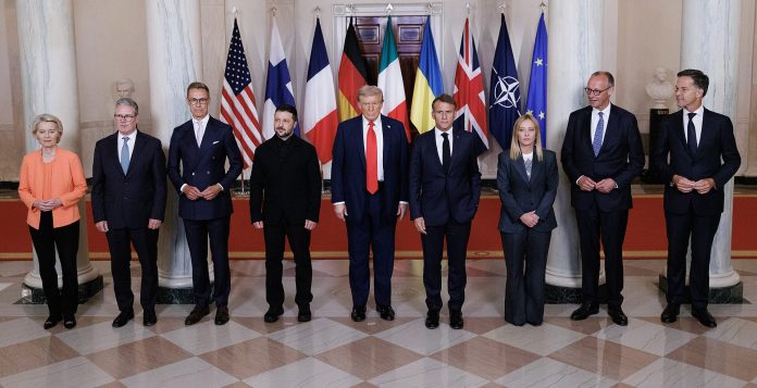 Trump meets with European political leaders. Photo: Number 10 Downing Street/CC