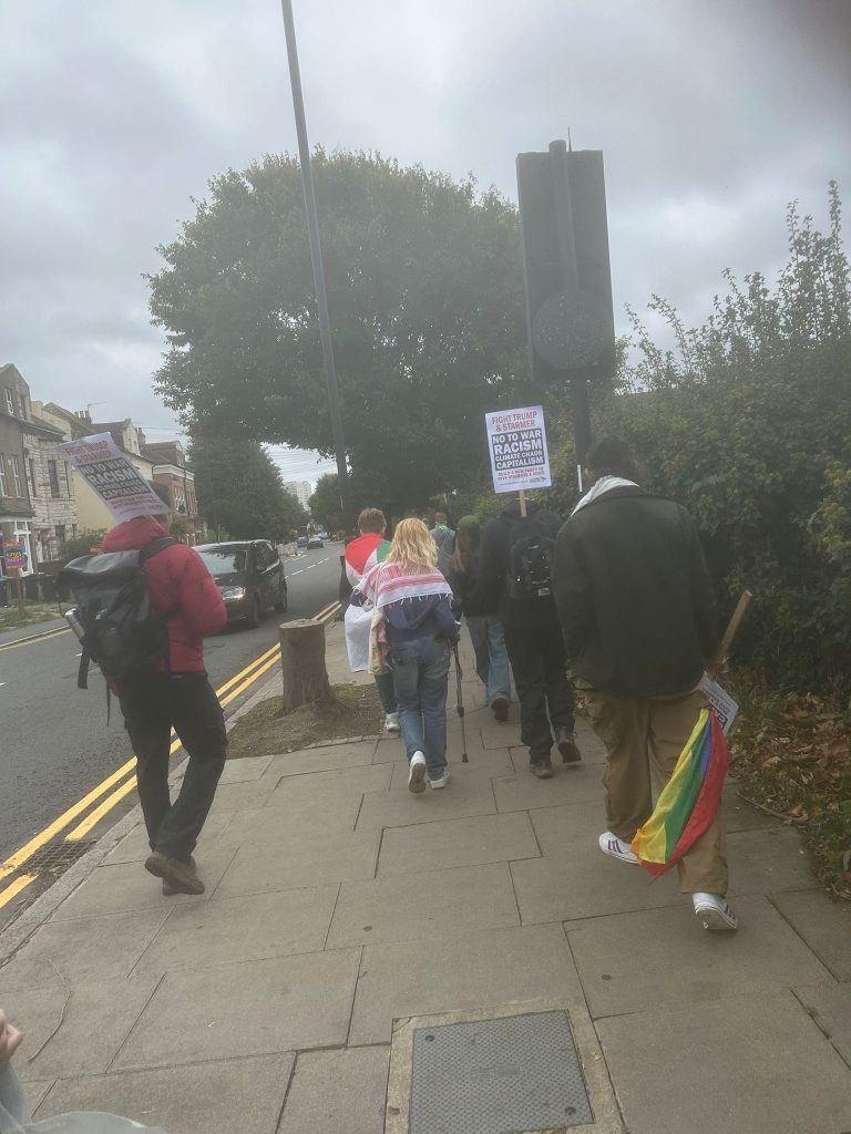 Walking away from Latymer school, London, 17.9.25, photo Ian P