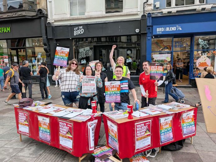 934d58d4-dd07-4c54-8399-2171a65097cb Socialist Party members campaigning in Cardiff