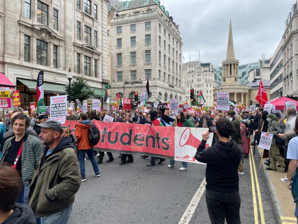 Marching through London, 17.9.25, photo Helen P