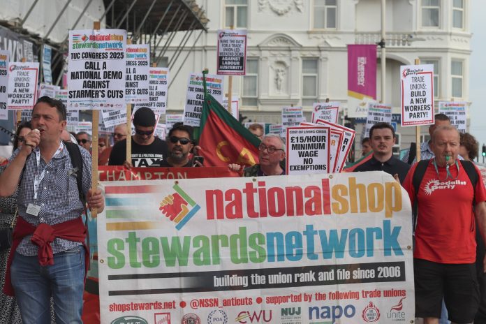 NSSN - Mary Finch NSSN lobby of the TUC. Photo: Mary Finch