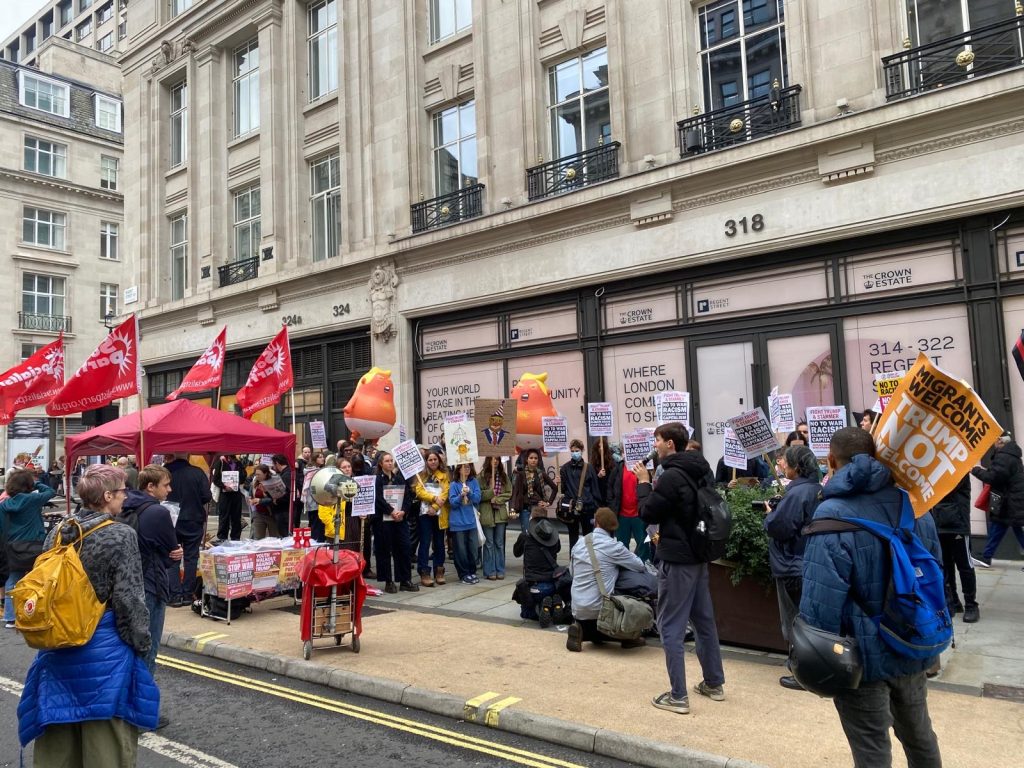 Cavendish Square demo, Regents St, London, Trump walkouts, 17.9.25, photo Paula M