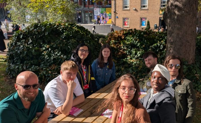 Socialist Students meeting at Leicester University which had a striking UCU rep speak. Photo: Steve Score