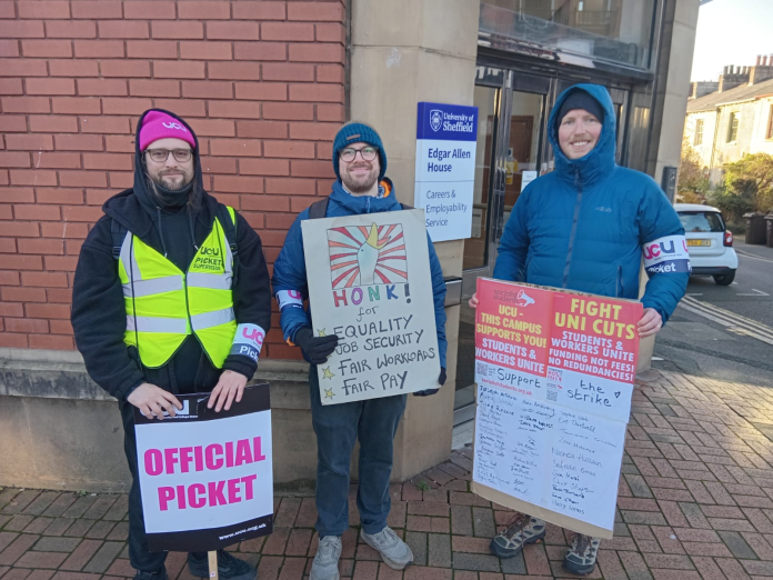 Sheffield - Ticky Sheffield UCU strike Photo: Alistair Tice