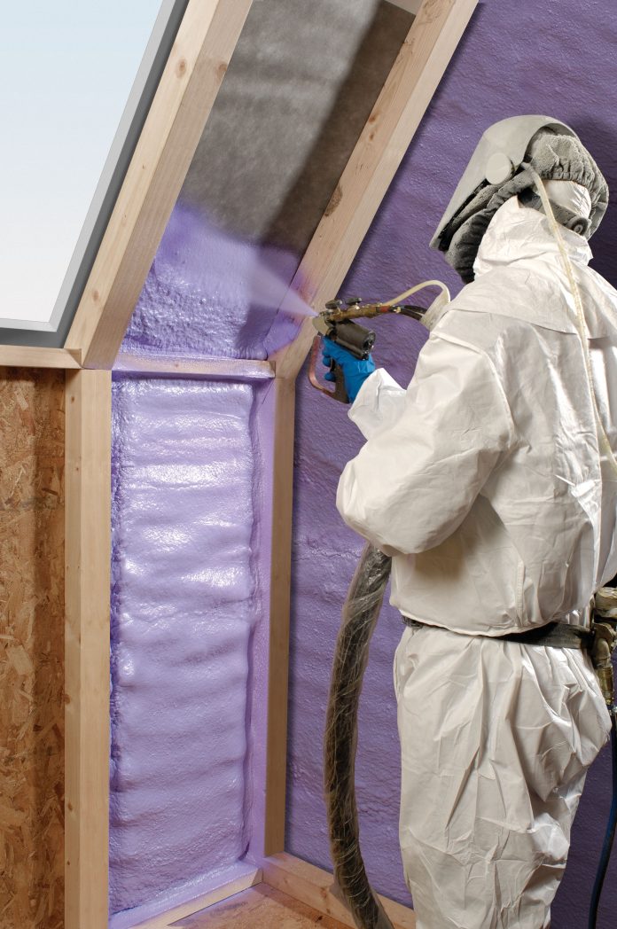 Spray foam insulation being installed Photo: CDPWEB161/CC