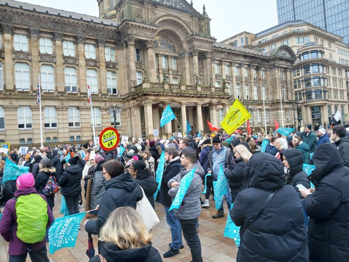 Birmingham Jan rally 3 Birmingham NEU strike Photo: Brum SP