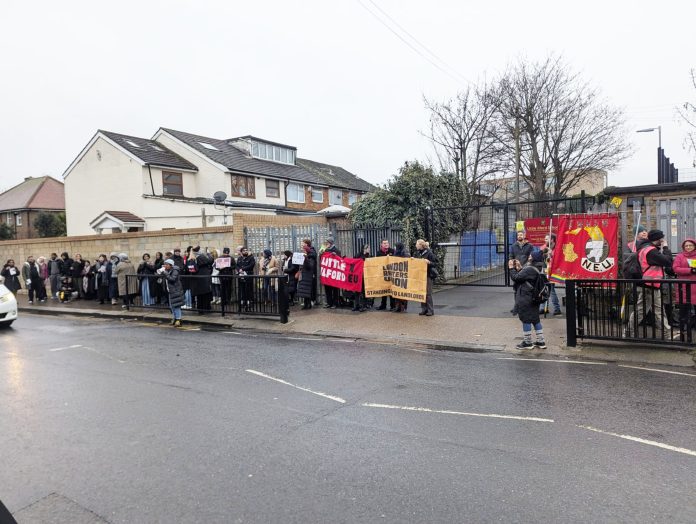 Little Ilford Little Ilford NEU strike Photo: London SP