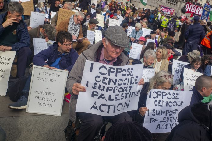 Protesters fighting the ban on Palestine Action faced mass arrests Photo: Paul Mattsson