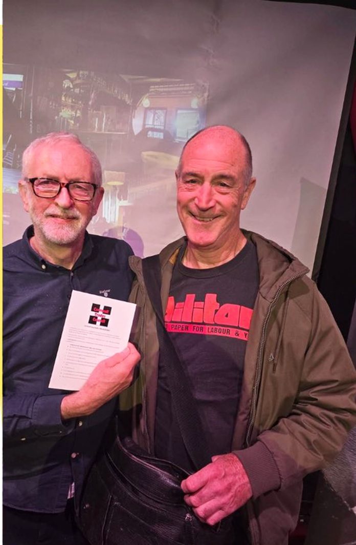 Jeremy Corbyn and Rob Rooney, autumn 2025 Photo: SW SP