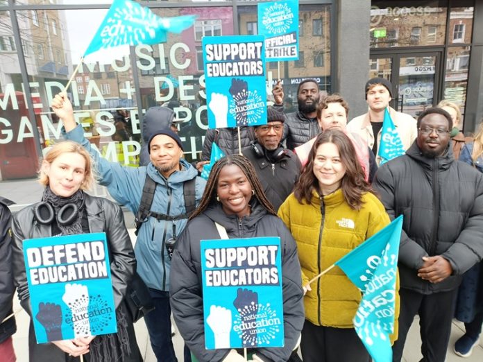Access Feb 1 Access Creative College strike Photo: London SP