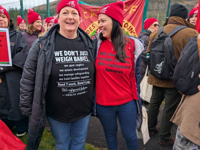 Cwm Taf health visitors strike Photo: Socialist Party Wales