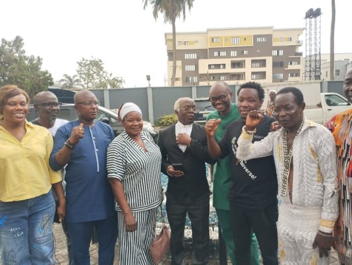 Outside-the-Lagos-court-29.01.2026-2 Dele and Soweto after they were released on bail pending trial Photo: DSM