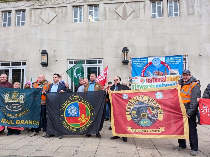 northern outsourcing 3 RMT protest against privatisation in Northern Rail Photo: Yorkshire SP