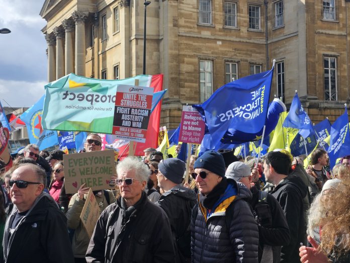 20260328_135001 Union banners on the Together March Photo: Mark Best