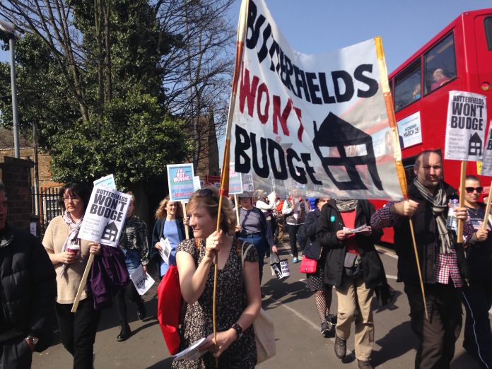 Butterfield won't budge protest Photo: Socialist Party