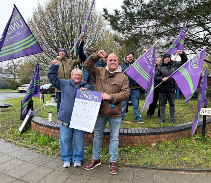 Unison pic Prestwich hospital Unison strike Photo: Unison North West FB