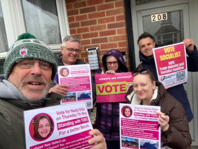WhatsApp Image 2026-03-29 at 17.53.25 Socialist Party members campaigning in Bevois ward, Southampton Photo: SSE SP