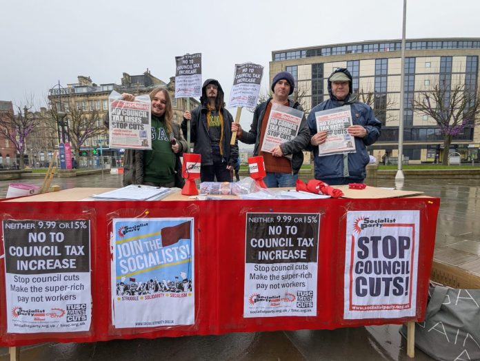 Fighting council cuts and council tax rises in Bradford Photo: Yorks SP