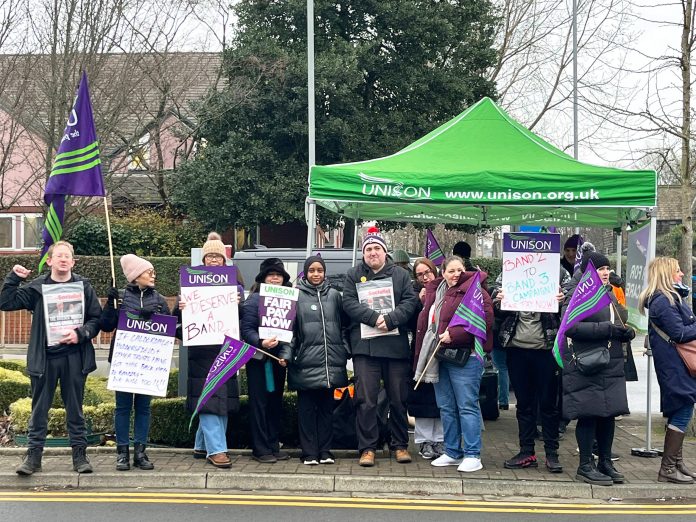 Pay banding has been the cause of several strikes in the NHS - here in Leeds Photo: Yorks SP