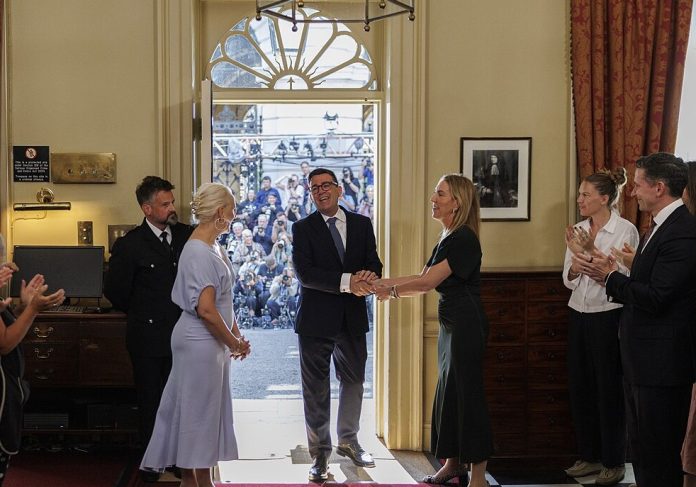 Andy Burnham steps foot in Number 10 following his coronation Photo: UK Prime Minister/CC