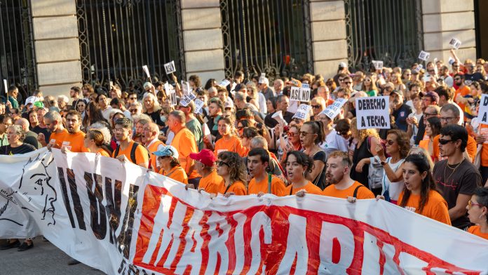 Carlos Barcenilla Protests against Sanchez Photo: Barcex/CC