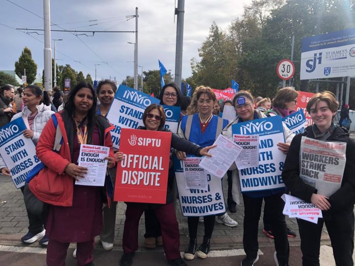 Picket line at St James's Hospital, Dublin Photo: Militant Left