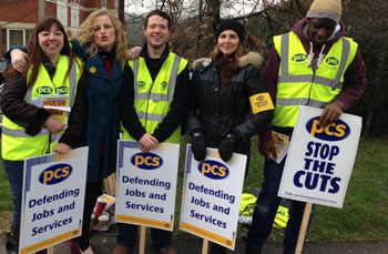 PCS pickets in Maidstone, Kent, 20.3.13, credit: Kent SP