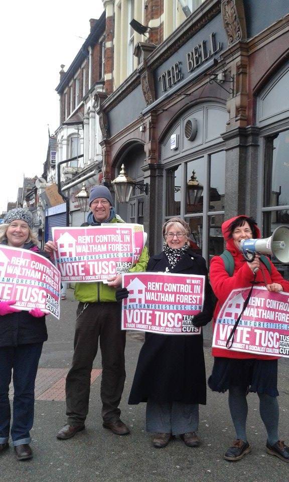 TUSC campaigners in east London demand rent controls, credit: Waltham Forest TUSC