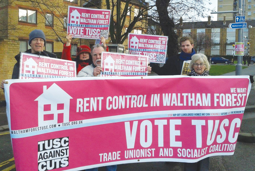 The Trade Unionist and Socialist Coalition stands for rent control and building council housing, credit: Waltham Forest TUSC (uploaded 26/11/2014) The Trade Unionist and Socialist Coalition stands for rent control and building council housing, credit: Waltham Forest TUSC (uploaded 26/11/2014)