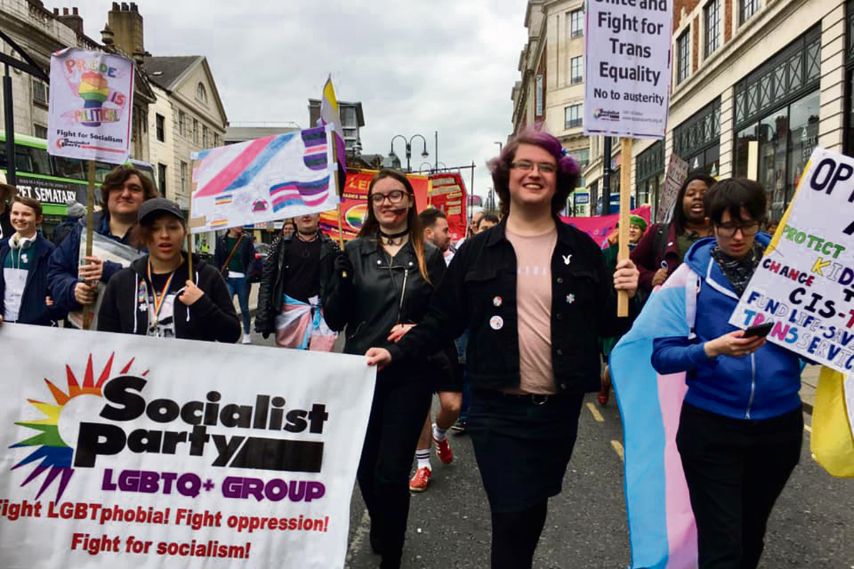 Leeds Socialist Party members on the city's second annual Trans Pride march, 31.3.19, credit: Leeds Socialist Party (uploaded 03/04/2019) Leeds Socialist Party members on the city's second annual Trans Pride march, 31.3.19, credit: Leeds Socialist Party (uploaded 03/04/2019)