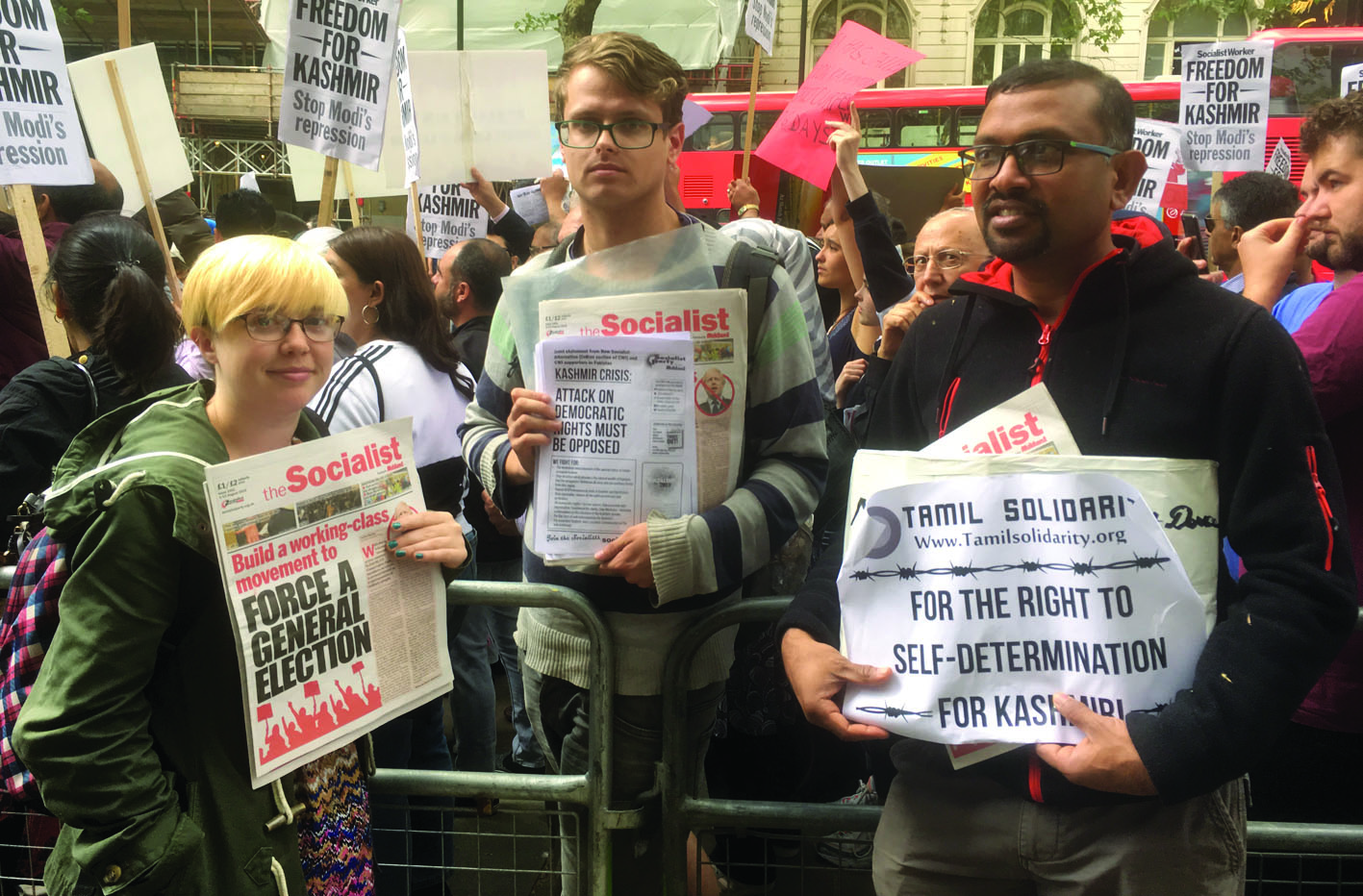 Hundreds of Kashmiri people living in Britain protested outside the Indian High Commission on 10 August. The Socialist Party supported the protest and handed out a joint statement by the our sister parties in the Committee for a WorkersÂ' International in, credit: Ian Pattison (uploaded 14/08/2019) Hundreds of Kashmiri people living in Britain protested outside the Indian High Commission on 10 August. The Socialist Party supported the protest and handed out a joint statement by the our sister parties in the Committee for a WorkersÂ' International in, credit: Ian Pattison (uploaded 14/08/2019)
