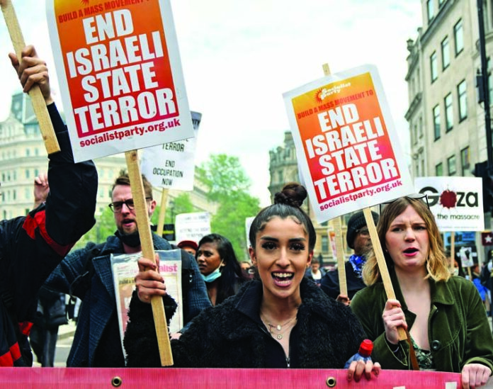 Marching against Israeli state terror. Photo: Mary Finch (uploaded 26/05/2021)