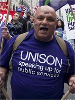 Unison members on the march, credit: Paul Mattsson